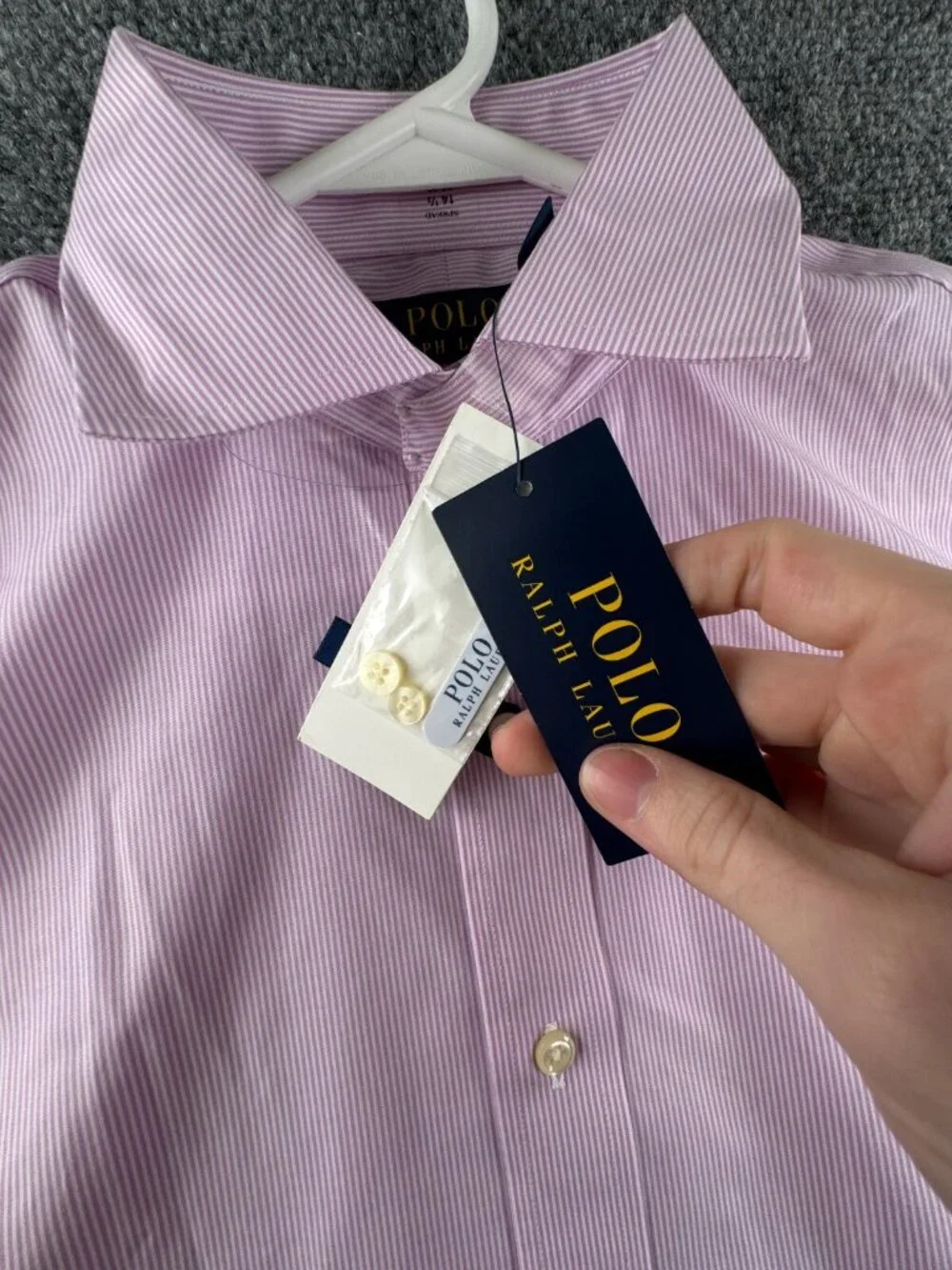 NWT Polo Ralph Lauren Pink Classic Fit Easy Care Cotton Stretch 14.5 32/33